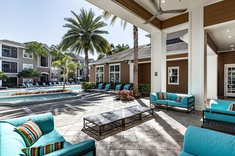 Poolside Lounge at Cumberland Park Apartments in Orlando, Florida