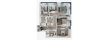 A diagram shows the layout of a house with four bedrooms.