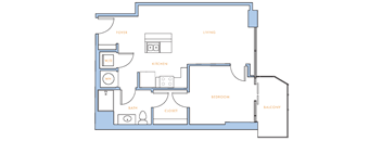 a floor plan of a town house with a bedroom and a living room