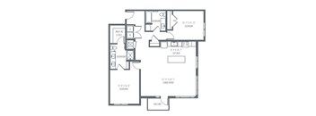 A black and white image of a house floor plan.