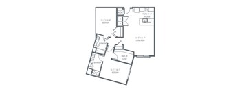 A black and white image of a house floor plan.