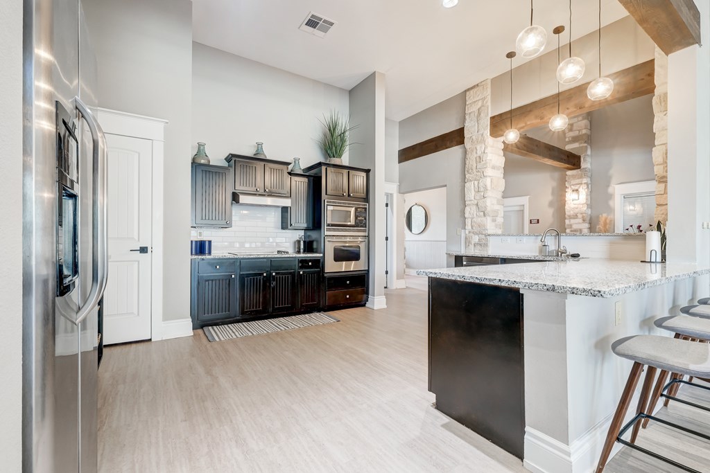 Clubhouse coffee bar area and kitchen