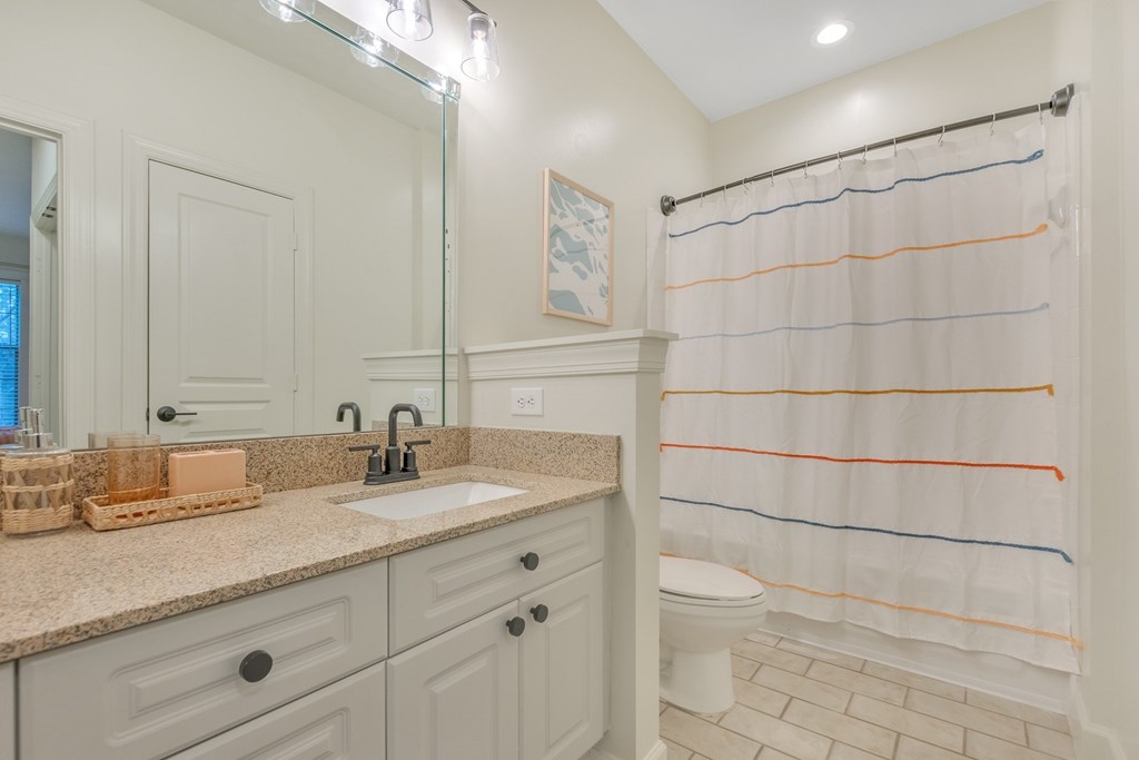 a bathroom with a sink and a toilet and a shower