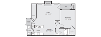 A black and white image of a house floor plan.
