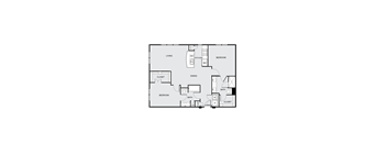 A black and white floor plan of a house with labeled rooms.