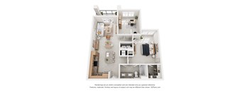 Delray Floor Plan | 1 Bed 1 Bath + Den | 979 sq. ft. apartment home