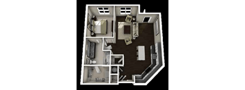 A black and white image of a house layout.