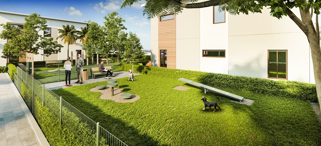 Dog Park at ID Oakland Park townhouses in Oakland Park FL