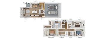A series of images showing different layouts of a house.