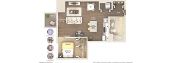 a floor plan of a house with a bedroom and a living room