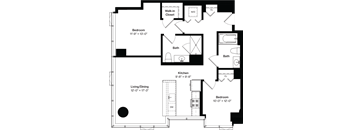 floor plan of the first floor of a craftsman style home with an open concept