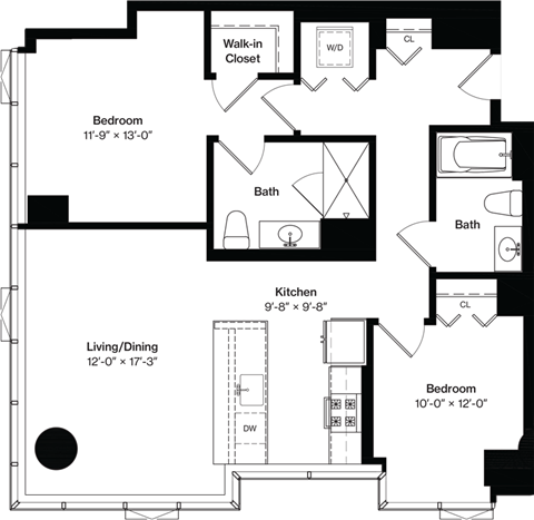 floor plan of the first floor of a craftsman style home with an open concept