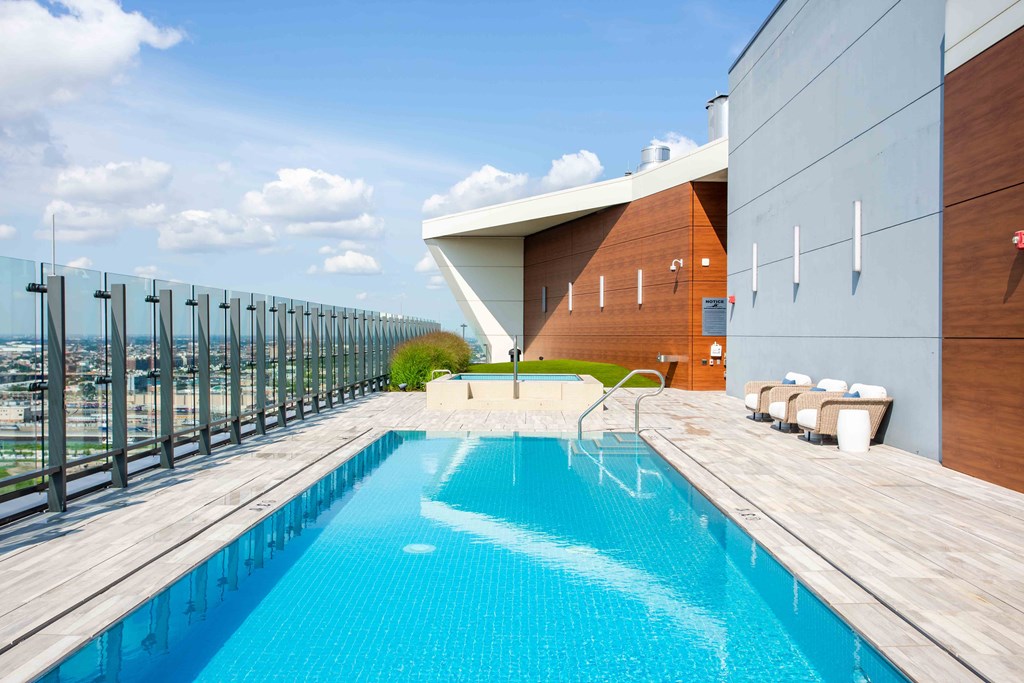a swimming pool on the top of a building at Eleven40, Chicago, IL, 60605