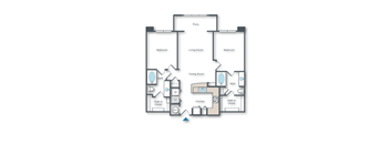 2 bed 2 bath with patio