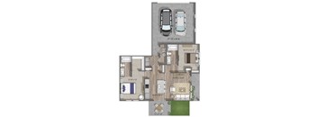 two bedroom home for rent with yard and patio