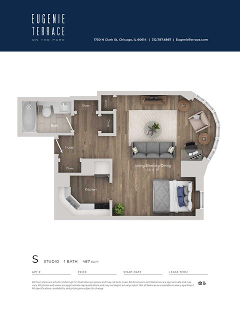 a stylized floor plan of a 2100 sq ft apartment
