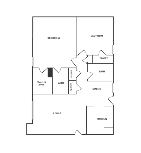 a floor plan of a bedroom apartment