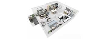 a floor plan of a house with a living room and a dining room