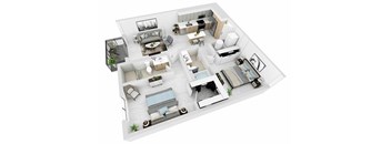 a floor plan of a house with a bedroom and a living room