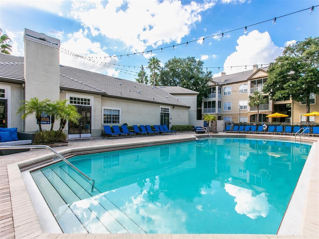 the swimming pool at the apartments for rent