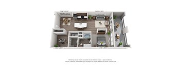 a 1 bedroom floorplan is shown in this illustration