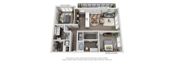 a 1 bedroom floorplan is shown in this image