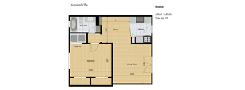 a floor plan of a room with a bedroom and a bathroom
