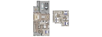 four bedroom two and a half bath home townhome for rent with two car garage