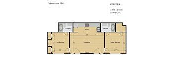 a floor plan of the greenough flats floor plan with roommates