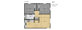 a floor plan of a sq ft apartment