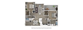 A floor plan of a house with a kitchen, living room, and bathroom.