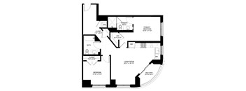 a floor plan of a house with a bedroom and a living room