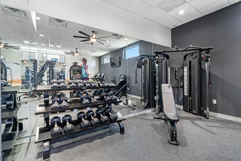 the gym at the preserve apartments