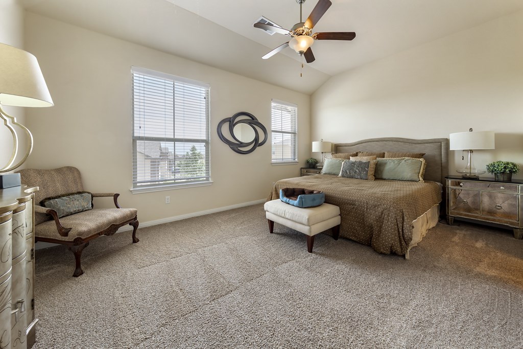 Primary bedroom with natural light