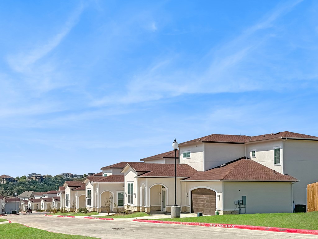 Street view of spanish inspired homes
