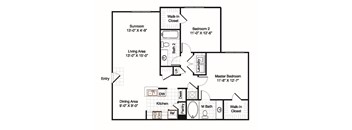 Two bedroom, two bath with dining area, sunroom and laundry room