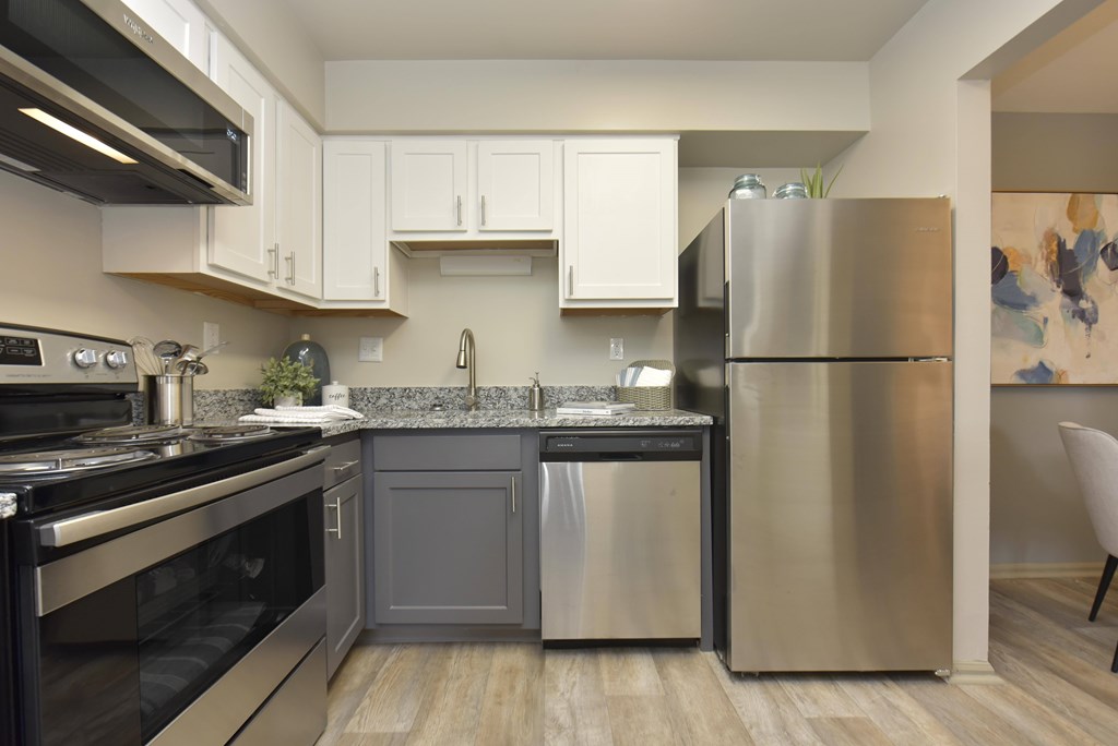 Stainless steel appliances in apartments for rent in Indy