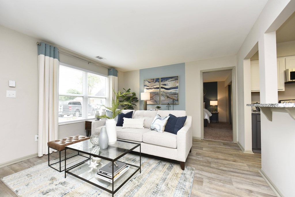 Hardwood floors and high ceilings in renovated units in Indianapolis, IN