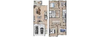 two different floor plans of a house with different bedrooms