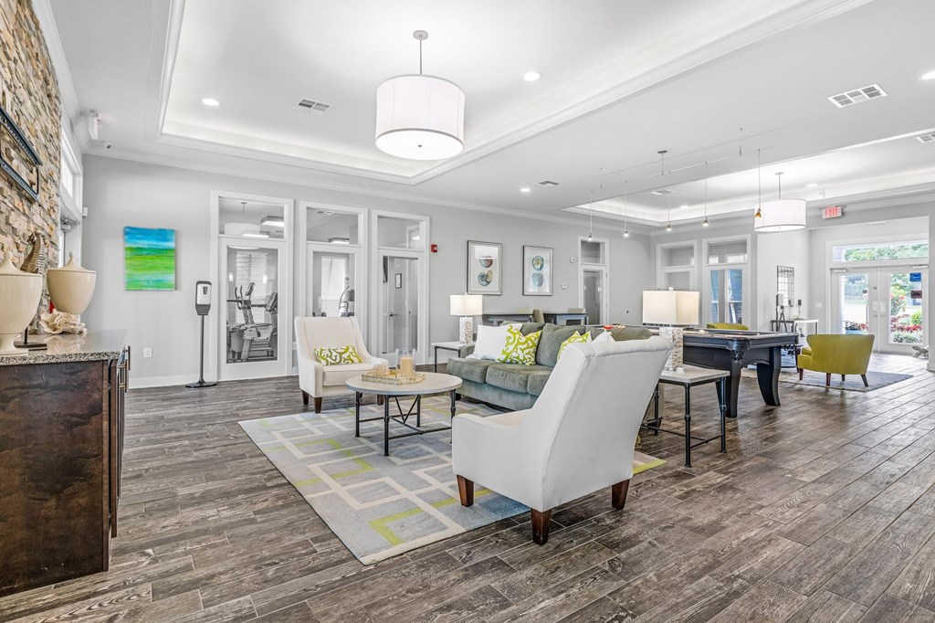 Clubhouse with Lounge Area and Pool Table