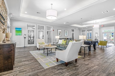 Clubhouse with Lounge Area and Pool Table