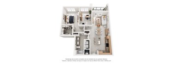Jupiter Floor Plan | 1 Bed 1 Bath + Den | 1007 sq. ft. apartment home