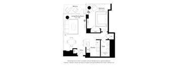 A black and white drawing of a house layout.