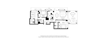 A black and white floor plan of a house with labeled rooms.