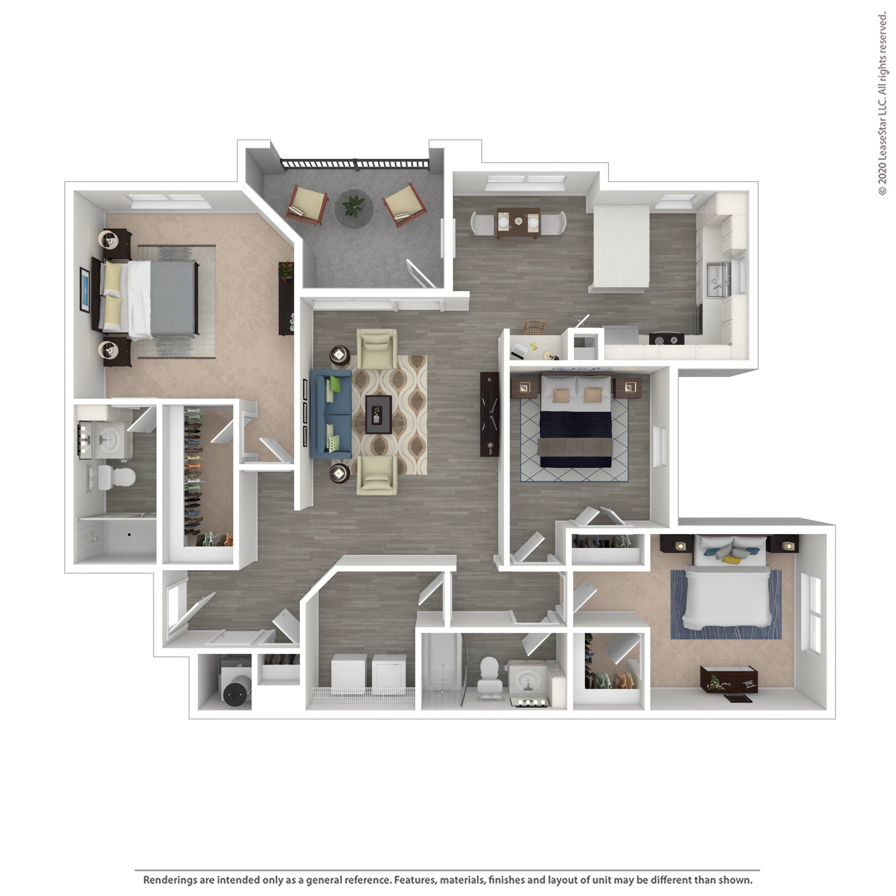 A floor plan of a house with a living room, kitchen, dining room, and multiple bedrooms.