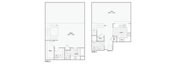 the floor plans of two renovated apartment homes