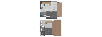A floor plan of a house with a study, bedroom, bathroom, and living room.