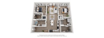 Tillery Floor Plan | 2 Bedroom | 1206 sqft