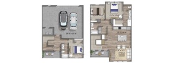 three bedroom townhome for rent in anna, texas with large two car garage and balcony