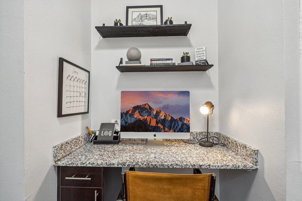 work from home built-in desk